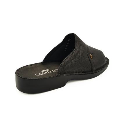 Imagem de Sandália Samello Satiê Chinelo Masculino Tradicional Preto Couro Legítimo