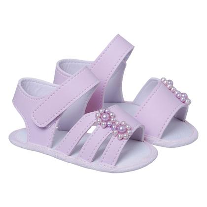 Imagem de Sandalia Sapatinho Bebe Menina Primeiros Passos Enfeite Flor