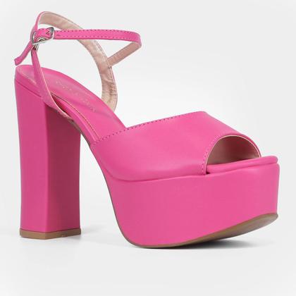 Imagem de Sandália Shoestock Meia Pata Alta Bico Redondo Feminina