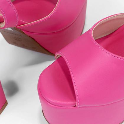 Imagem de Sandália Shoestock Meia Pata Alta Bico Redondo Feminina