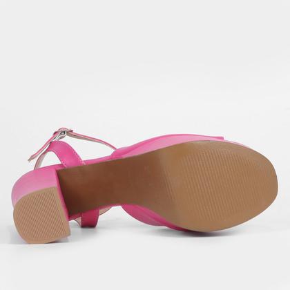 Imagem de Sandália Shoestock Meia Pata Alta Bico Redondo Feminina