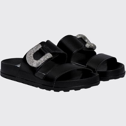 Imagem de Sandália Slide Feminina Flatform Papete Fivela Strass Moleca 5436.433.9569