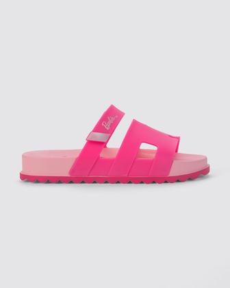 Imagem de Sandália Slide Infantil Menina Barbie Glam Slide Rosa Neon Grendene Kids