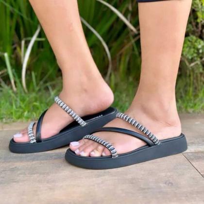 Imagem de Sandalia Strass Pedras Moleca Papete Pedraria Brilho