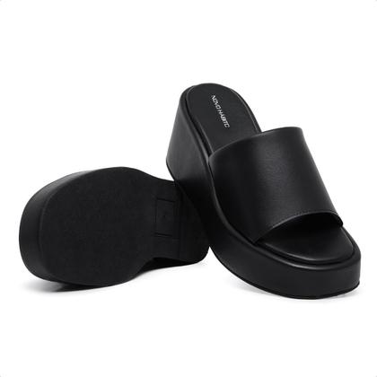 Imagem de Sandália Tamanco Feminino Preto Sola Plataforma