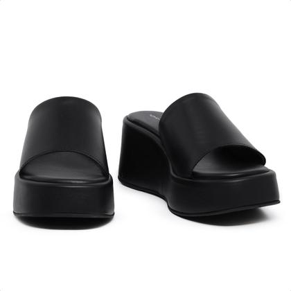 Imagem de Sandália Tamanco Feminino Preto Sola Plataforma