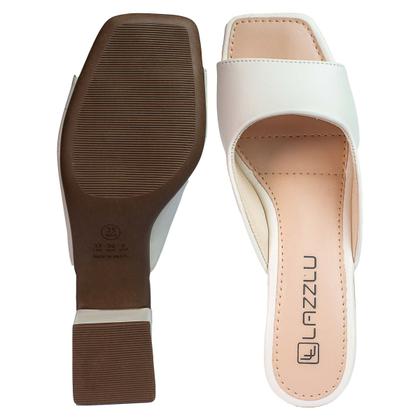 Imagem de Sandália Tamanco Salto Bloco Grosso Feminino Bico Quadrado