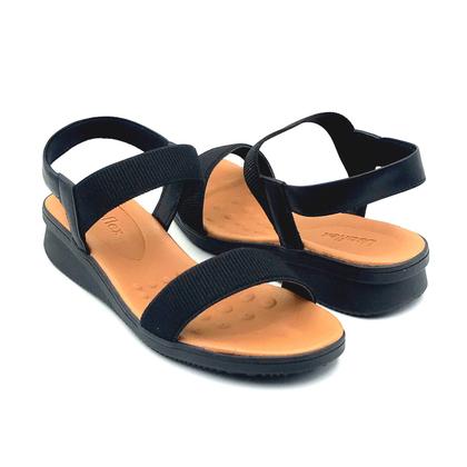 Imagem de Sandália Usaflex Anabela Elástico Preta 2029