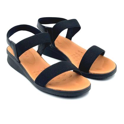 Imagem de Sandália Usaflex Anabela Elástico Preta 2029