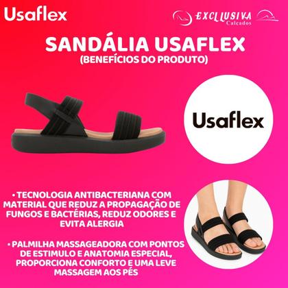 Imagem de Sandália Usaflex Com Elástico Feminina Ortopédica Original Com Nota Fiscal e Garantia