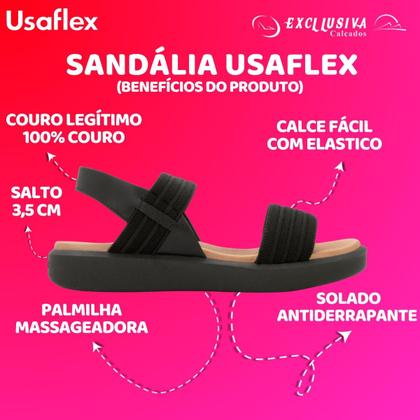 Imagem de Sandália Usaflex Com Elástico Feminina Ortopédica Original Com Nota Fiscal e Garantia