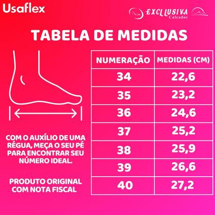 Imagem de Sandália Usaflex Com Elástico Feminina Ortopédica Original Com Nota Fiscal e Garantia