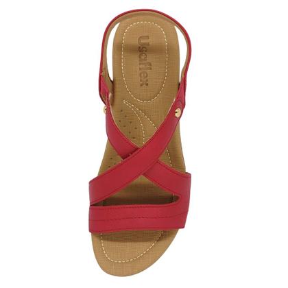 Imagem de Sandália Usaflex Rasteira Feminina Couro com Elástico R1804