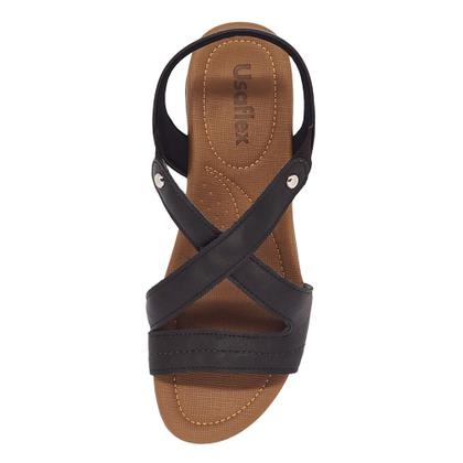 Imagem de Sandália Usaflex Rasteira Feminina Couro com Elástico R1804