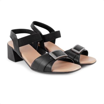 Imagem de Sandália Usaflex Salto Bloco com Elástico Feminino