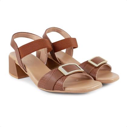 Imagem de Sandália Usaflex Salto Bloco com Elástico Feminino