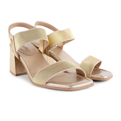 Imagem de Sandália Usaflex Salto Bloco Tiras Elastico