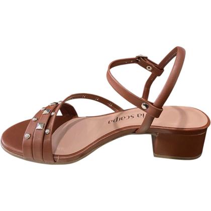 Imagem de Sandalia Via Scarpa Tira Spikes Salto Baixo Feminino