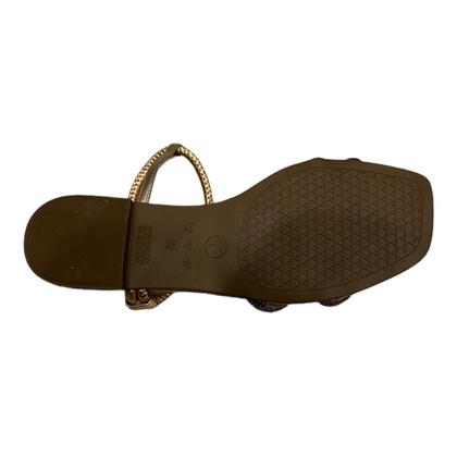 Imagem de Sandalia Via Uno 450244 Rasteira Baixa Bico Quadrado Elastico Feminino