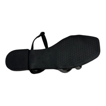 Imagem de Sandalia Via Uno 450244 Rasteira Baixa Bico Quadrado Elastico Feminino