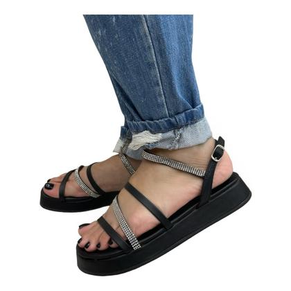 Imagem de Sandalia Via Uno Feminina 803012 Flatform Papete Flat Fivela Casual