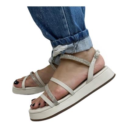 Imagem de Sandalia Via Uno Feminina 803012 Flatform Papete Flat Fivela Casual