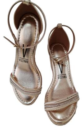 Imagem de Sandália Vizzano 6501.202 Anabela Plataforma Dourado