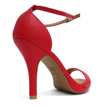 Sandalia Vizzano Meia Pata Salto Fino Vermelho Outros