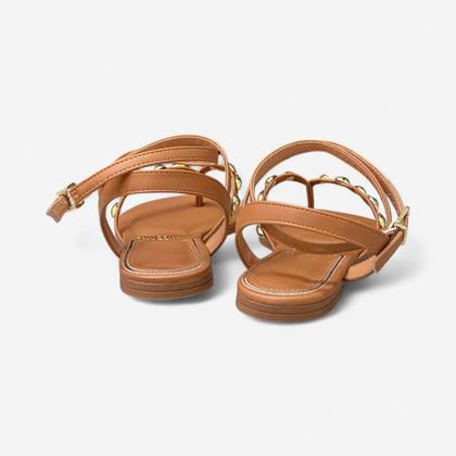 Imagem de Sandália Vizzano Rasteira De Dedo Com Enfeites Caramelo