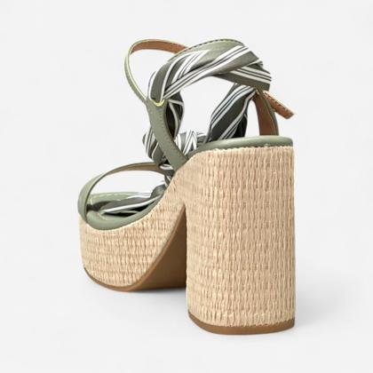 Imagem de Sandália Vizzano Salto Bloco Com Lenço Verde