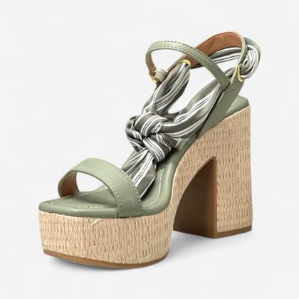 Imagem de Sandália Vizzano Salto Bloco Com Lenço Verde