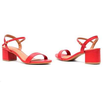 Imagem de Sandália Vizzano Salto Grosso Feminina Com Fivela Conforto