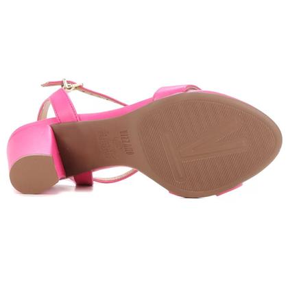 Imagem de Sandália Vizzano Salto Médio Grosso Tira Feminina - Pink