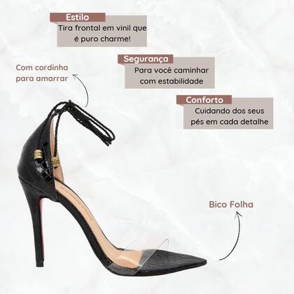 Imagem de Sandália VL Croco Cordinha Bico Folha e Tira Silicone