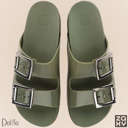 Imagem de Sandália Zaxy Partner III com Fivelas Modelo Slide Ultra Confortável Moda Feminina Macia