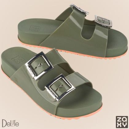 Imagem de Sandália Zaxy Partner III com Fivelas Modelo Slide Ultra Confortável Moda Feminina Macia
