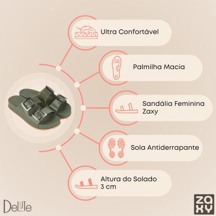 Imagem de Sandália Zaxy Partner III com Fivelas Modelo Slide Ultra Confortável Moda Feminina Macia