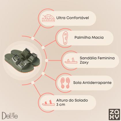 Imagem de Sandália Zaxy Partner III com Fivelas Modelo Slide Ultra Confortável Moda Feminina Macia