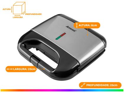 Imagem de Sanduicheira Amvox AMS 500 Preta 750W