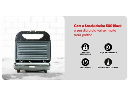 Imagem de Sanduicheira Amvox AMS 500 Preta 750W