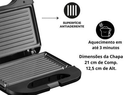 Imagem de Sanduicheira e Grill Amvox Ams 500 Black 110v