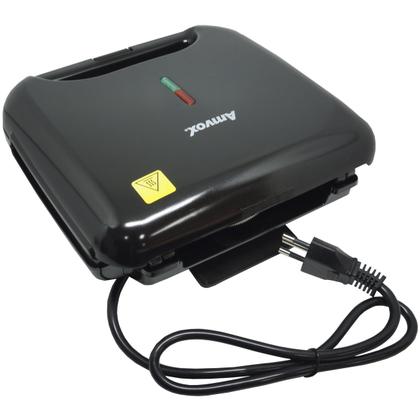 Imagem de Sanduicheira e Grill Elétrica 750W Lanches Dupla Antiaderente Preta 220V Amvox AMS 370 BLACK