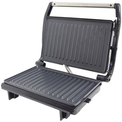 Imagem de Sanduicheira e Grill Elétrica 800W Lanches Dupla Antiaderente Grelhados Amvox Ams 800 Inox
