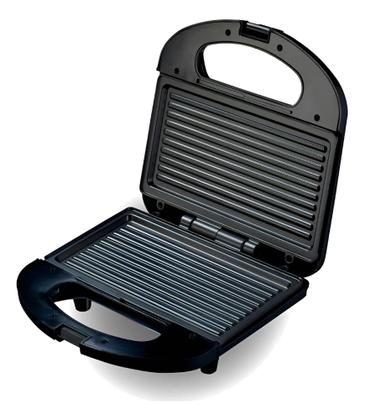 Imagem de Sanduicheira E Mini Grill Antiaderente Preta E Inox BAK-SAND750-220V- Cor Preto