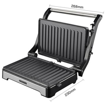 Imagem de Sanduicheira e Mini Grill HQ 180º 1000W Antiaderente Inox HQ-SG002 220V