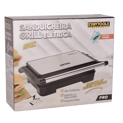 Imagem de Sanduicheira Elétrica Grill Chapa Torradeira 1000w 127v e 220v Inox