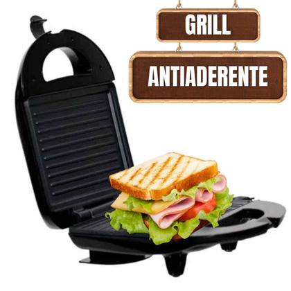 Imagem de Sanduicheira Elétrica Inox Grill Gourmet 750W Chapa Antiaderente 220V