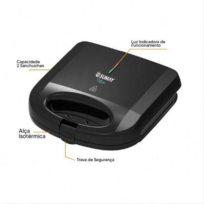 Imagem de Sanduicheira eletrica sumay smsp01 750w 127v