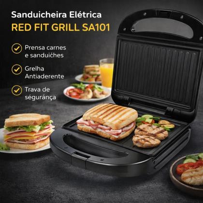 Imagem de Sanduicheira Fit Grill Preta SA101 750W Red 127V