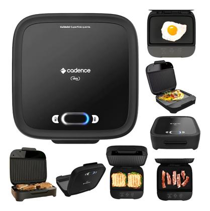 Imagem de Sanduicheira Grill 110V CADENCE SAN400 Preta Chapa MIsteira Tostex Omeleteira